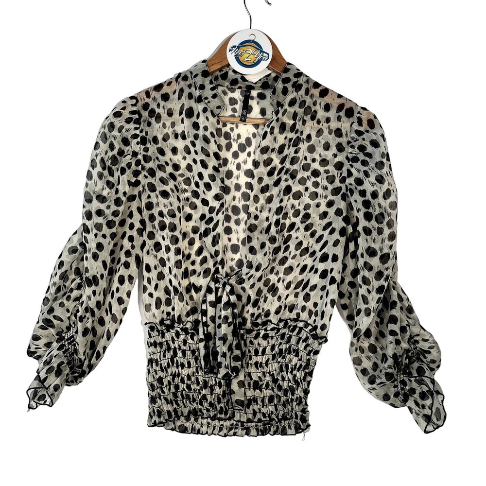 Love Couture Sheer Dalmatian Print Blouse